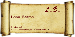 Lapu Betta névjegykártya